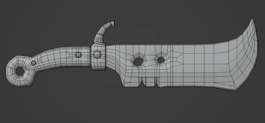 Rusty Bandit Knife Low-poly 3D model_8