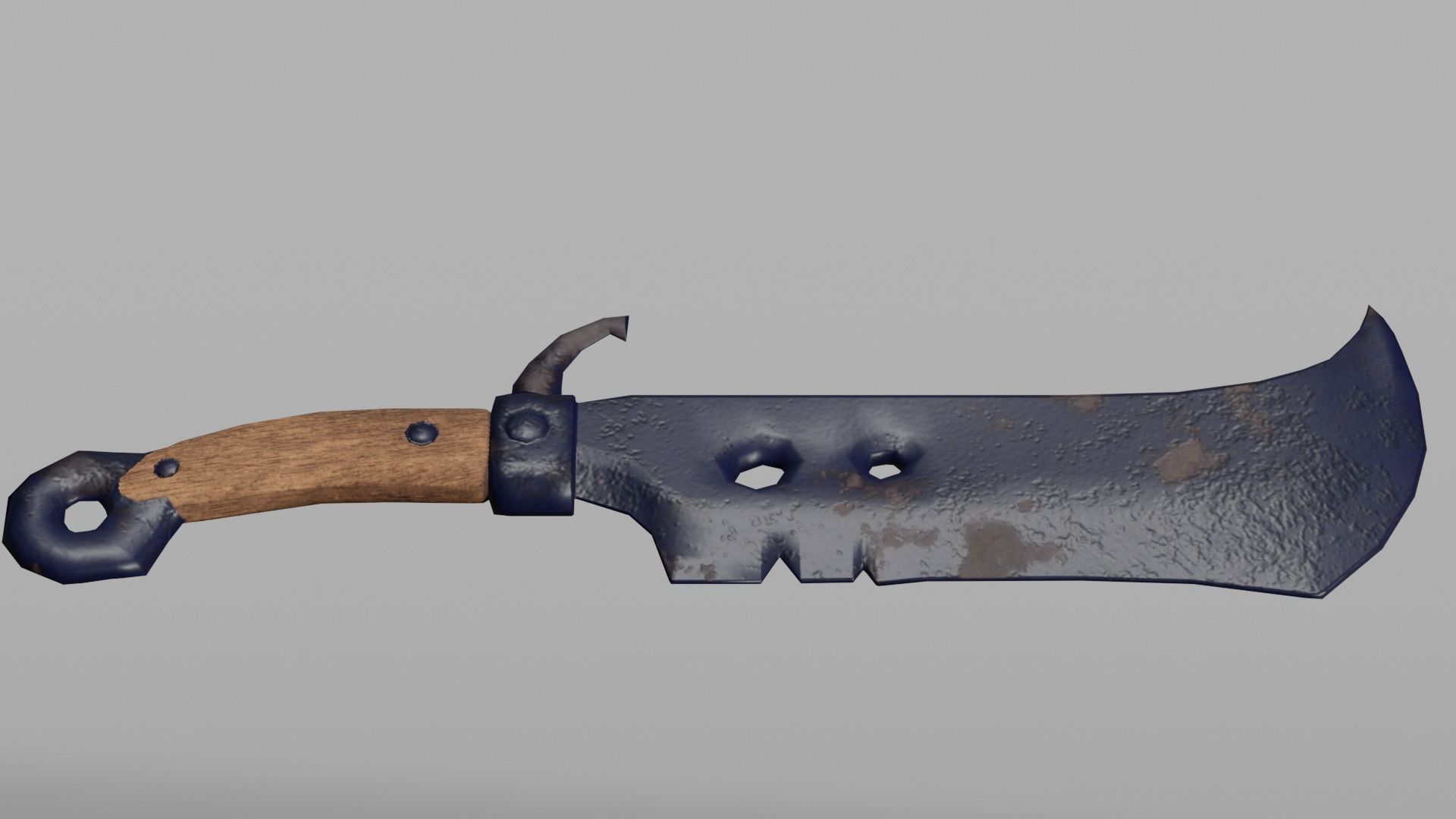 Rusty Bandit Knife Low-poly 3D model_1