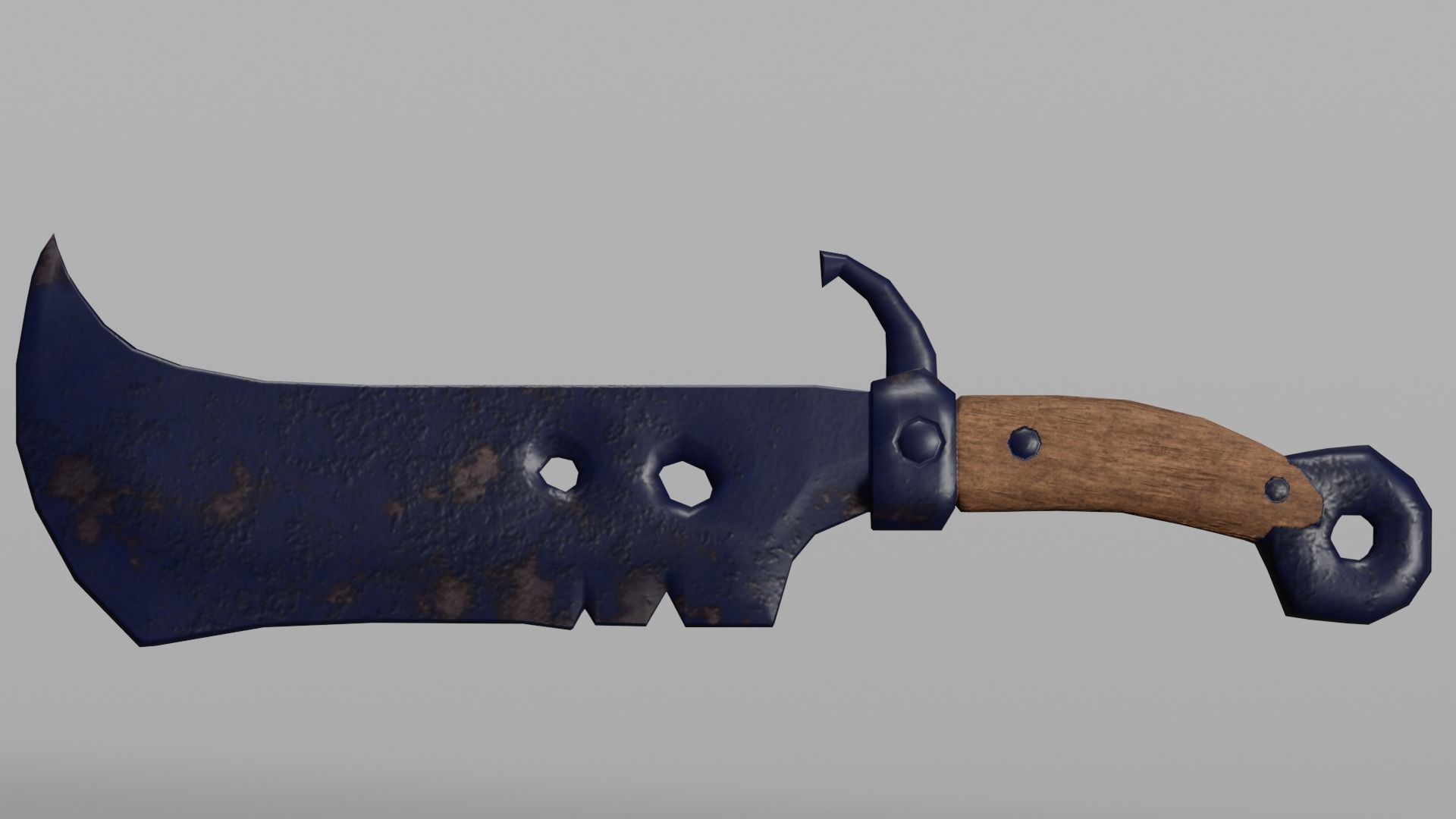 Rusty Bandit Knife Low-poly 3D model_4