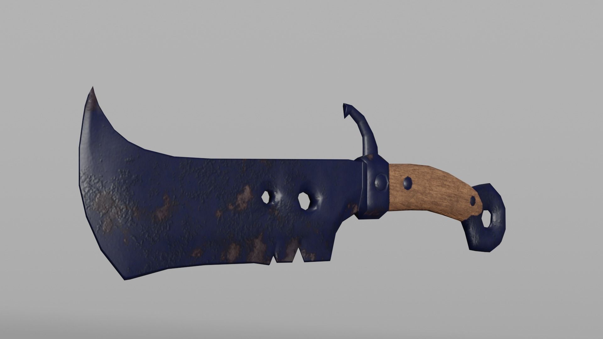 Rusty Bandit Knife Low-poly 3D model_7
