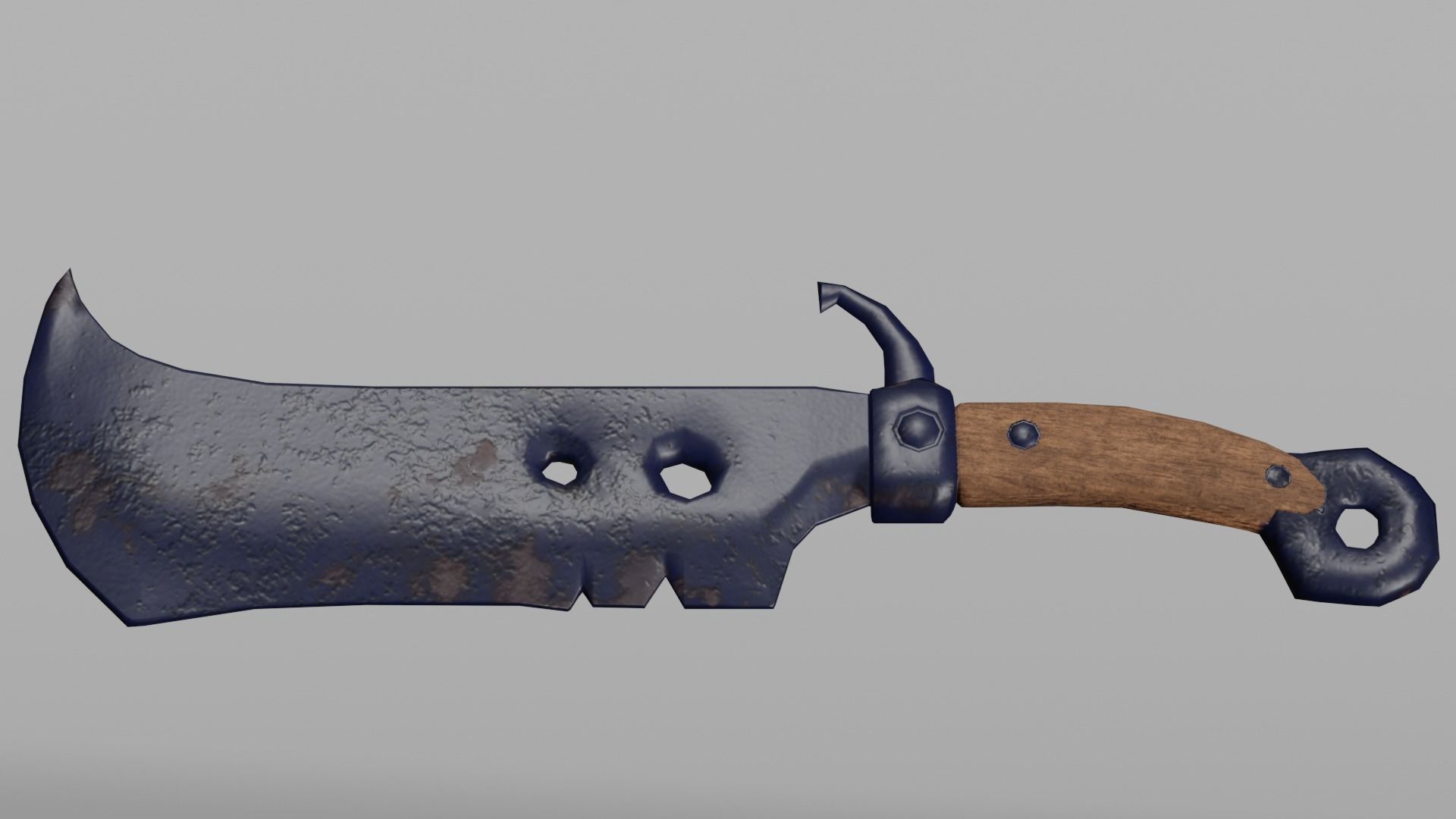 Rusty Bandit Knife Low-poly 3D model_3