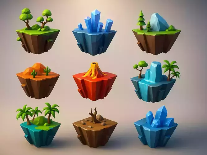 Island 2  Low-poly 3D model