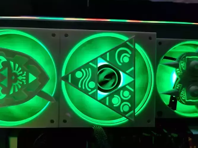 Zelda Tri-force 120mm Fan cover 3D print model