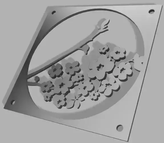 Sakura Cherry Blossom Fan cover 120mm 3D print model