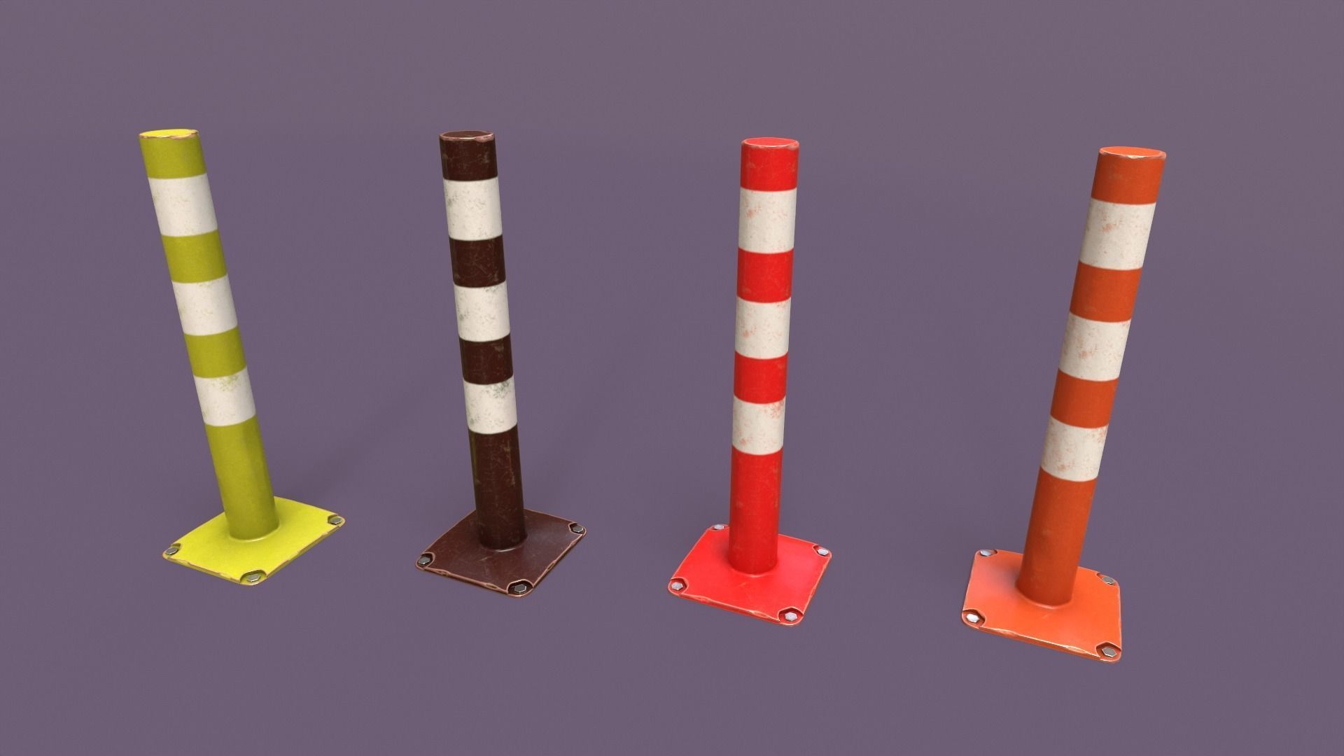Traffic Objects Pack Low-poly 3D model_17