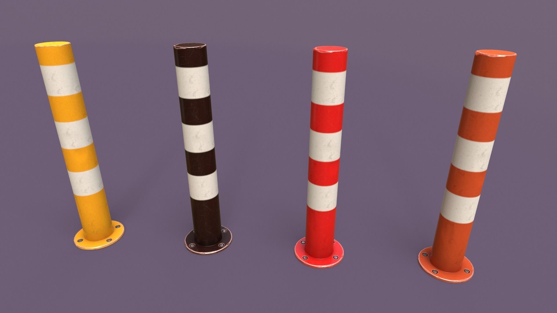 Traffic Objects Pack Low-poly 3D model_15