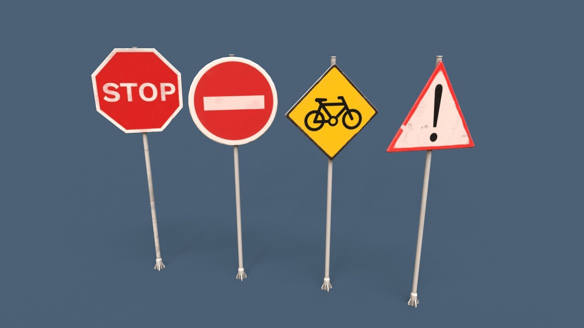 Traffic Objects Pack Low-poly 3D model_19