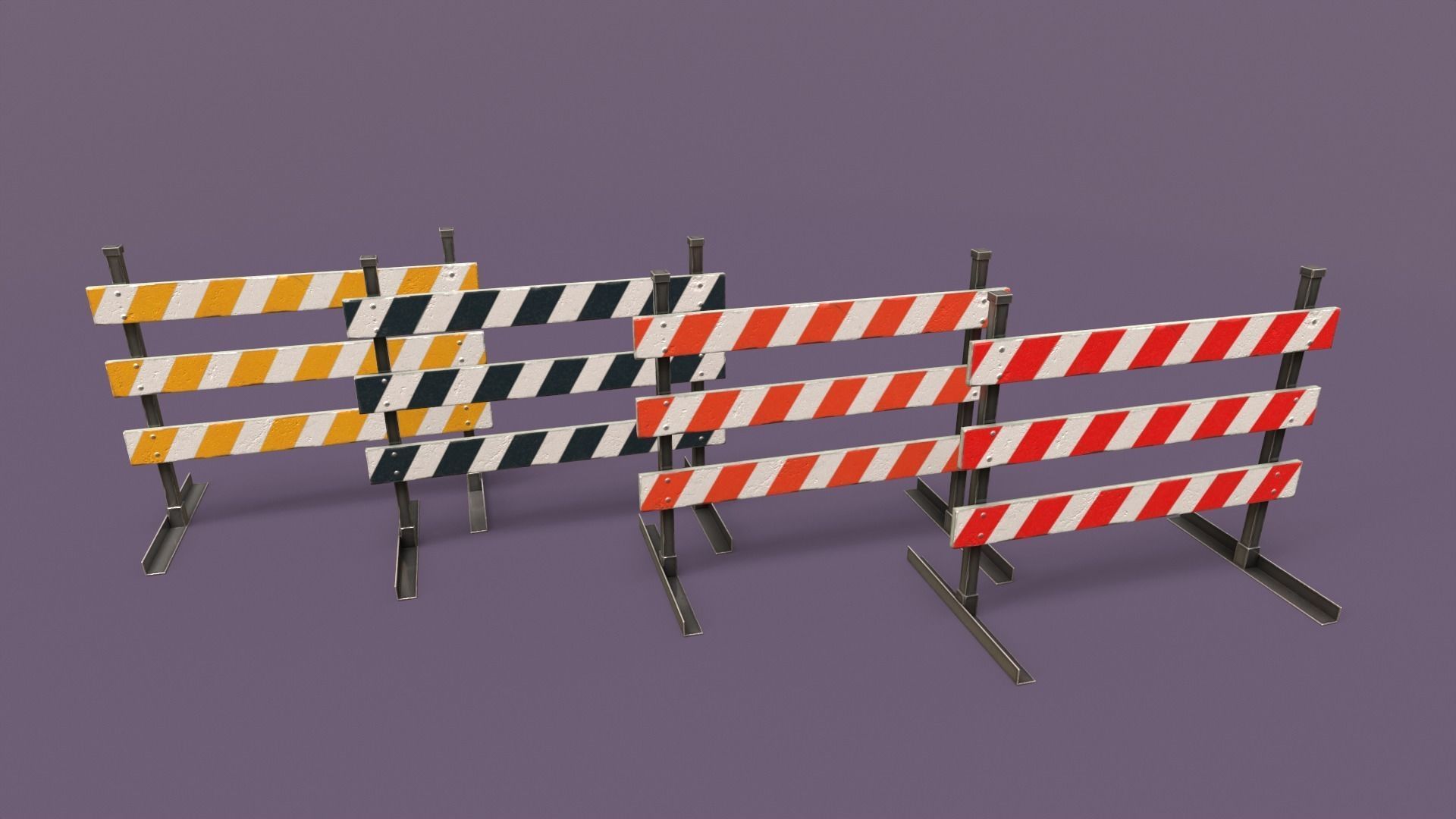 Traffic Objects Pack Low-poly 3D model_11