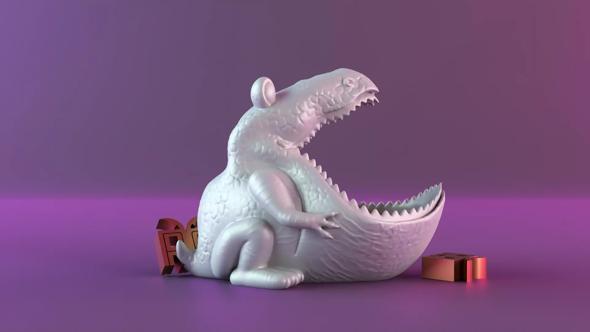 Tiger Sculpture Desk Organizer Entryway Key Holder 3D print model_0