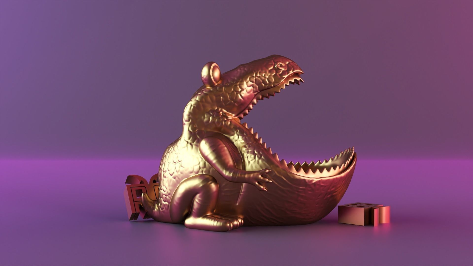 Tiger Sculpture Desk Organizer Entryway Key Holder 3D print model_3