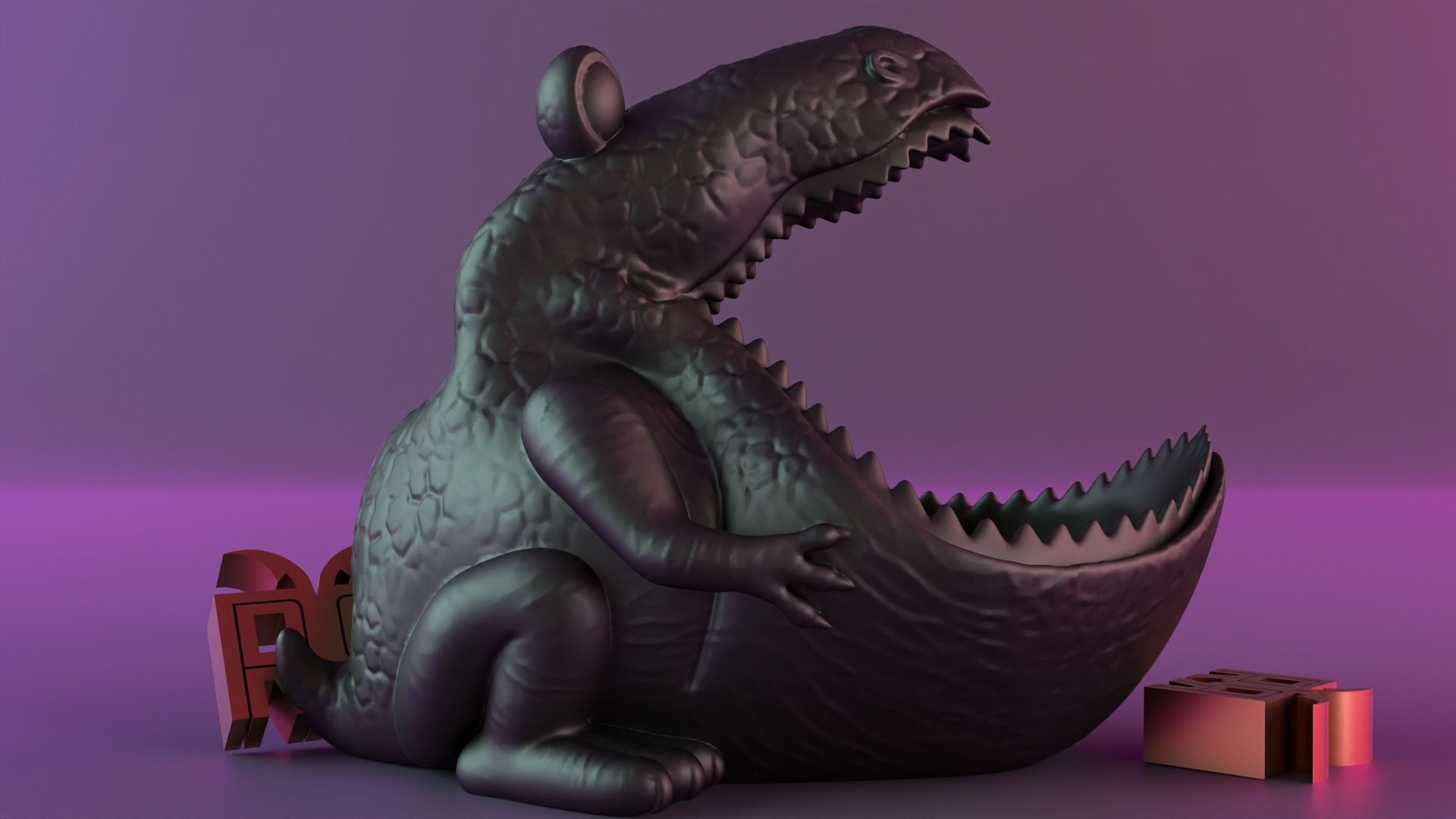 Tiger Sculpture Desk Organizer Entryway Key Holder 3D print model_11