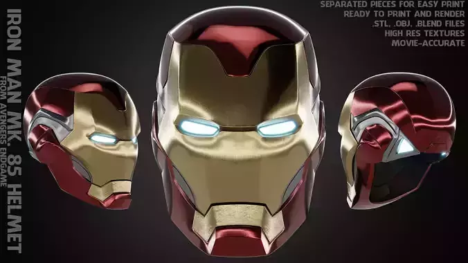 Iron Man Mark 85 Helmet for Cosplay  3D print model Iron Man Mark 85 Helmet for Cosplay  3D print model