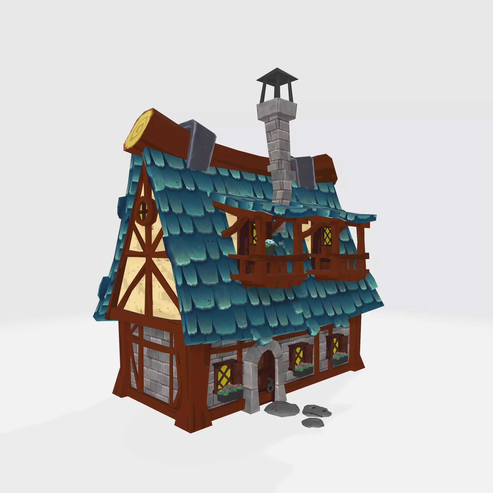CarToon House Low-poly 3D model_0