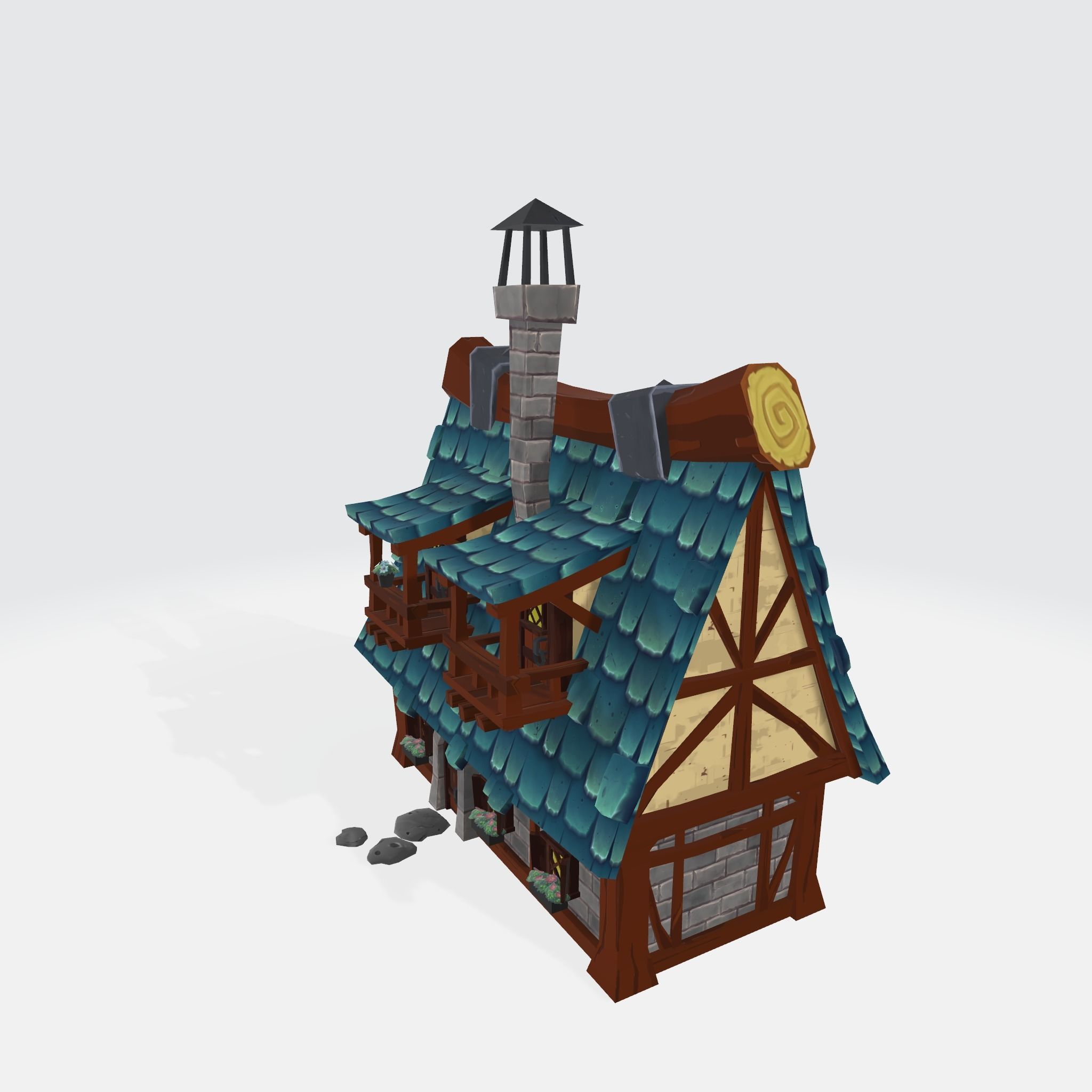 CarToon House Low-poly 3D model_1