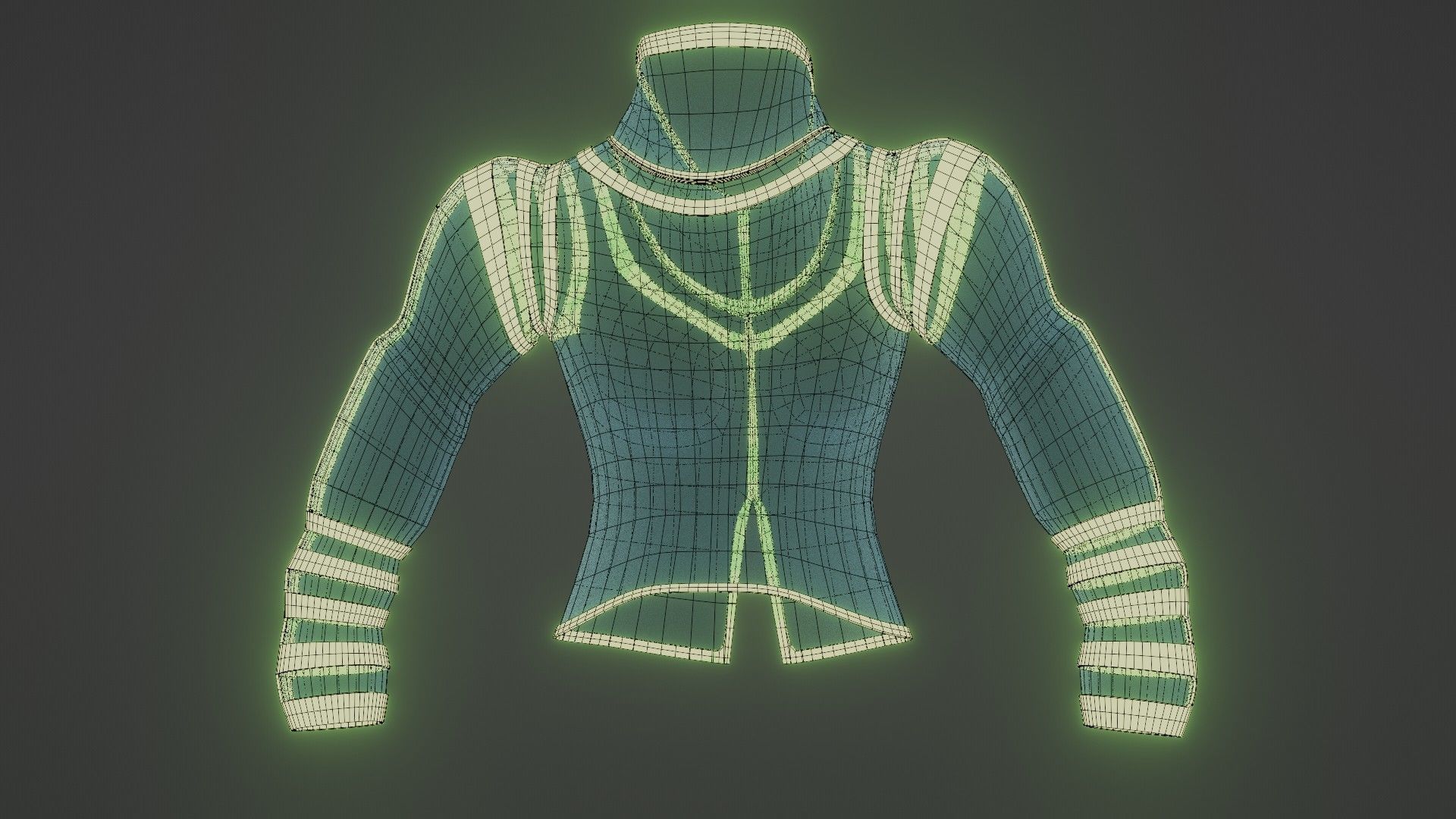 Female jacket Low-poly 3D model_44
