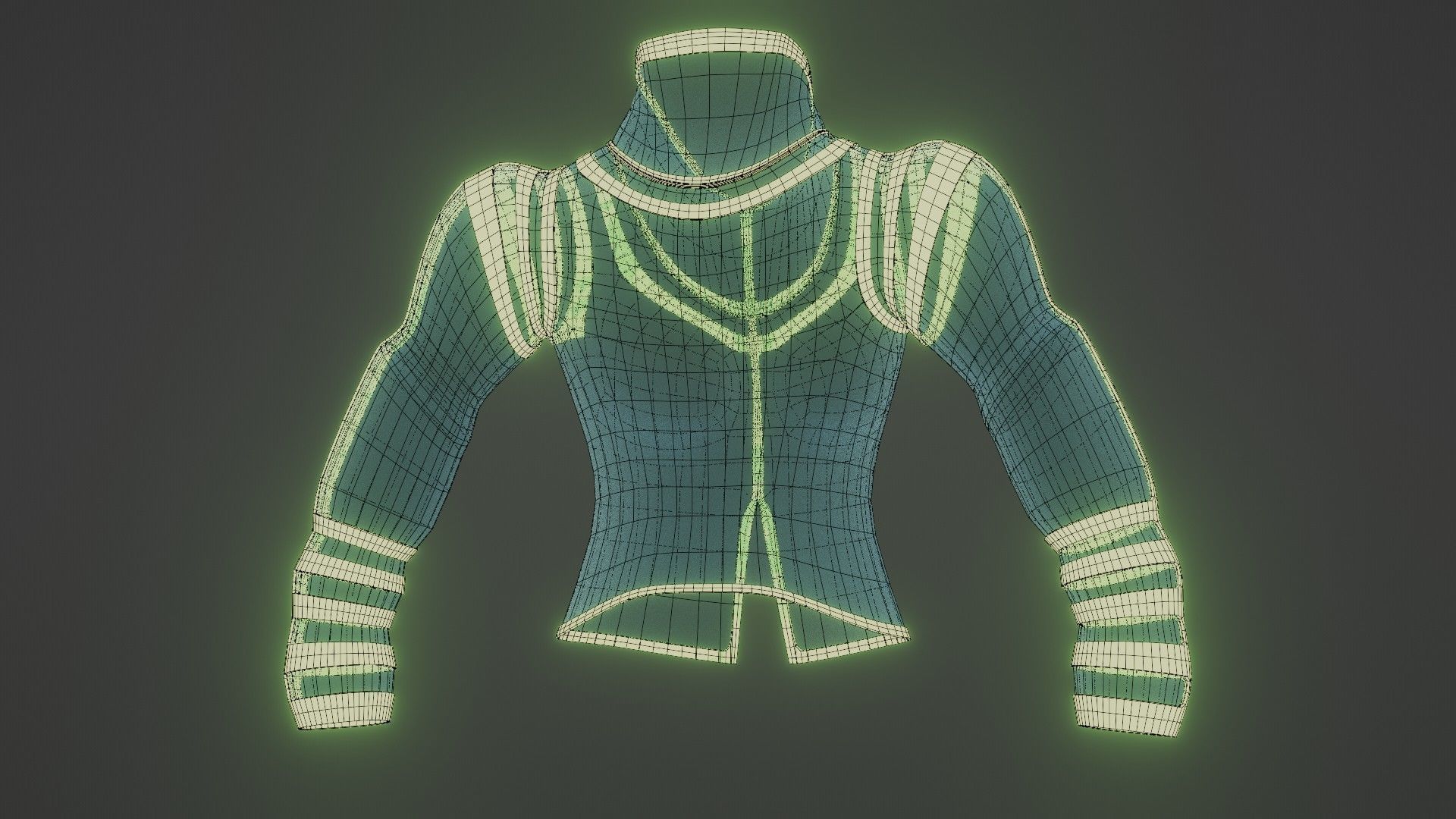 Female jacket Low-poly 3D model_45