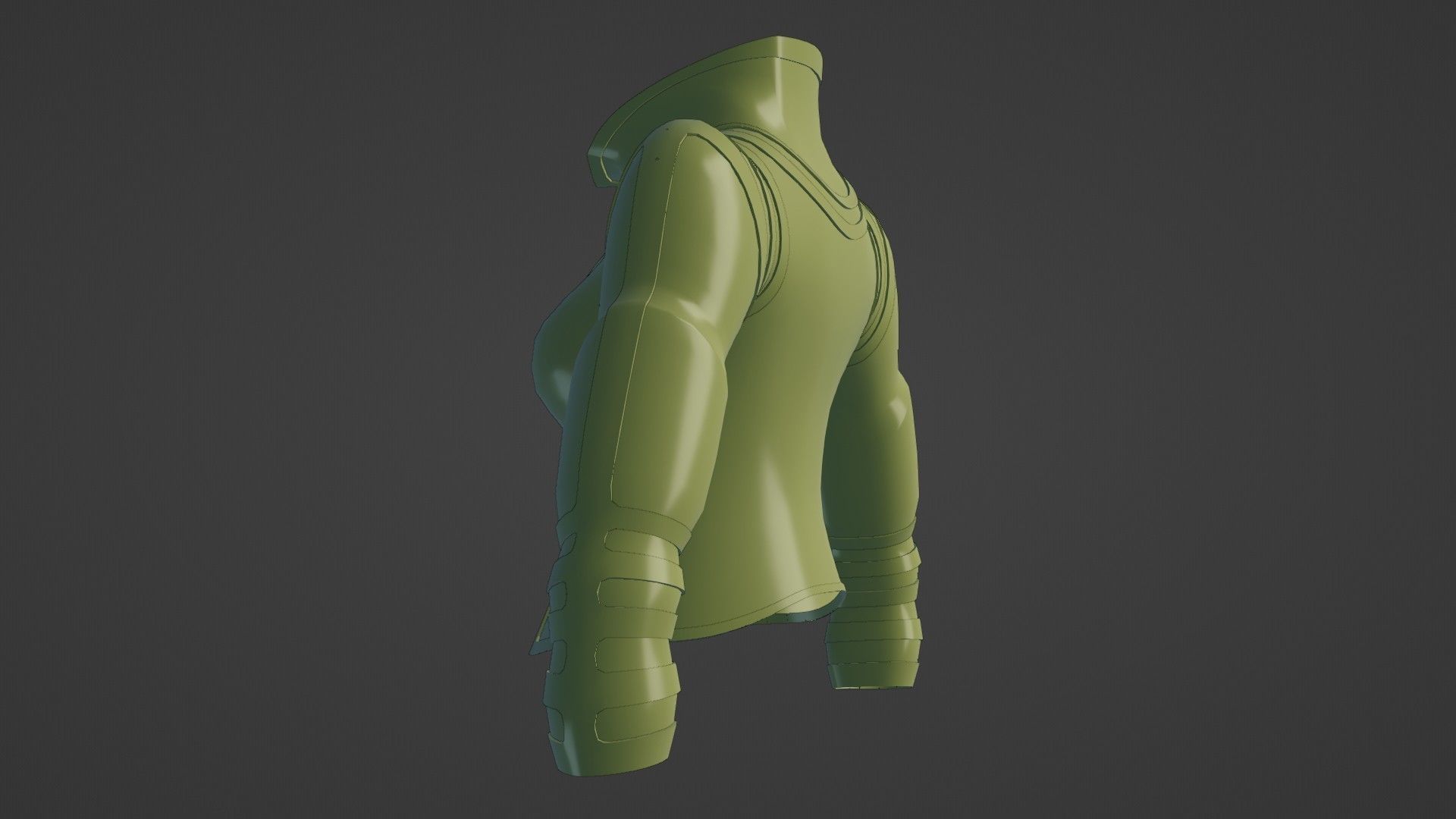 Female jacket Low-poly 3D model_23