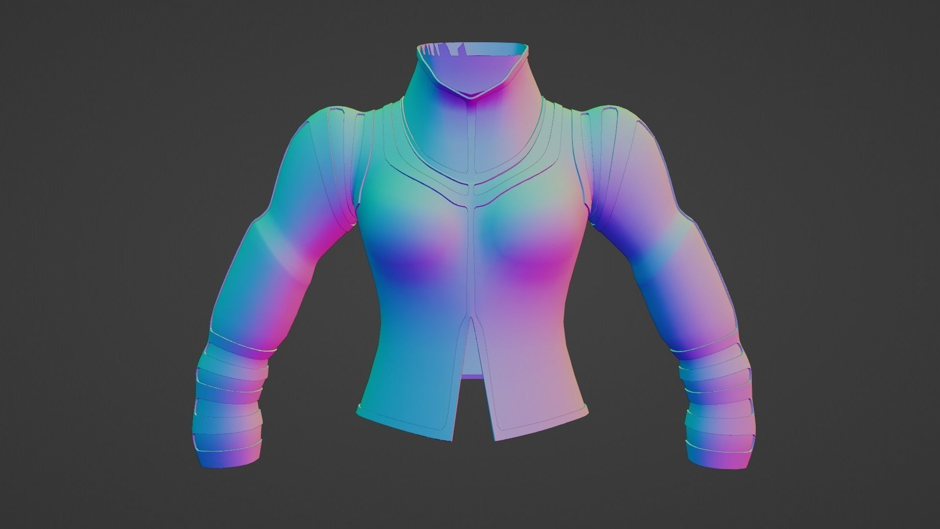 Female jacket Low-poly 3D model_5