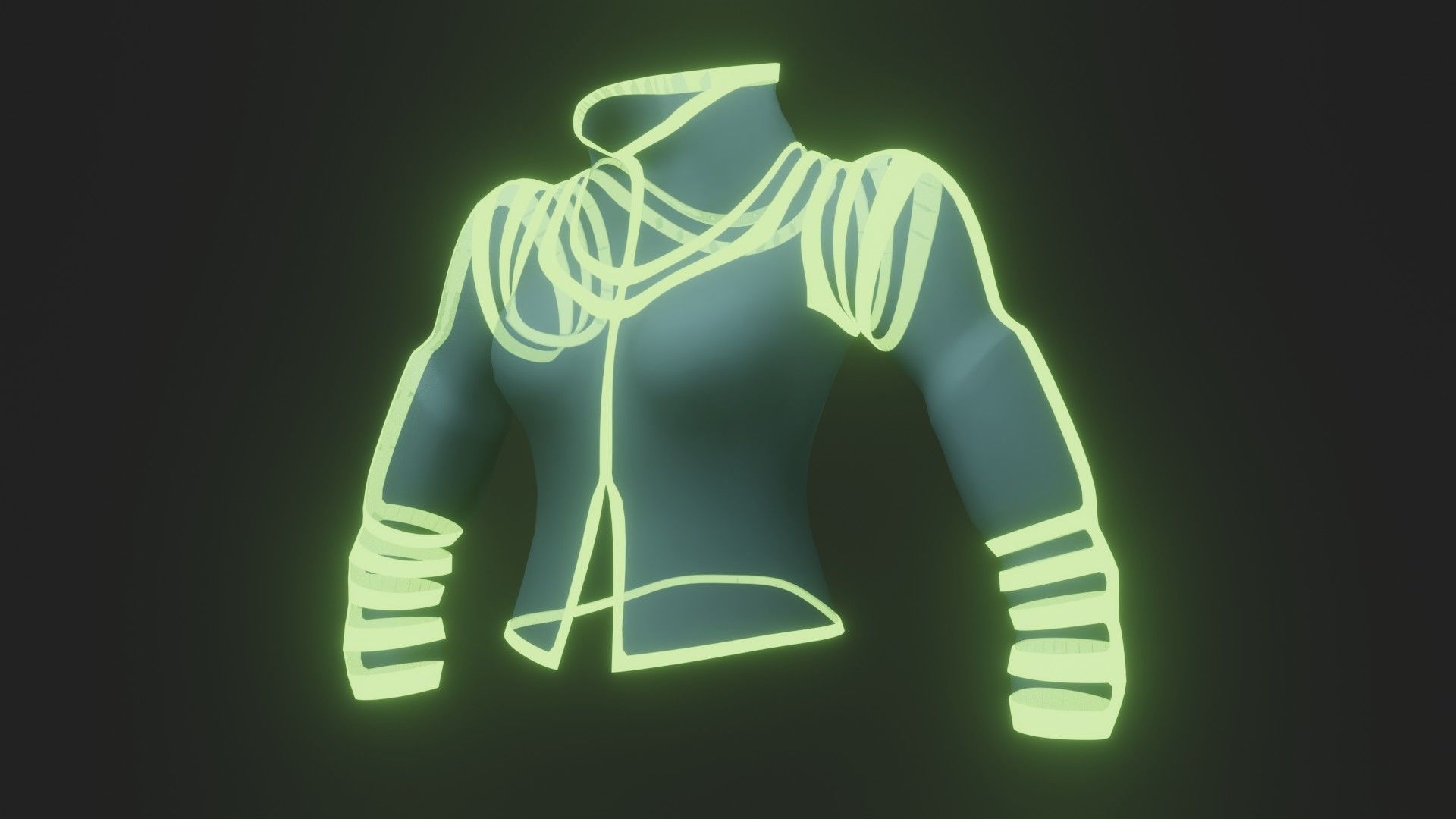 Female jacket Low-poly 3D model_1