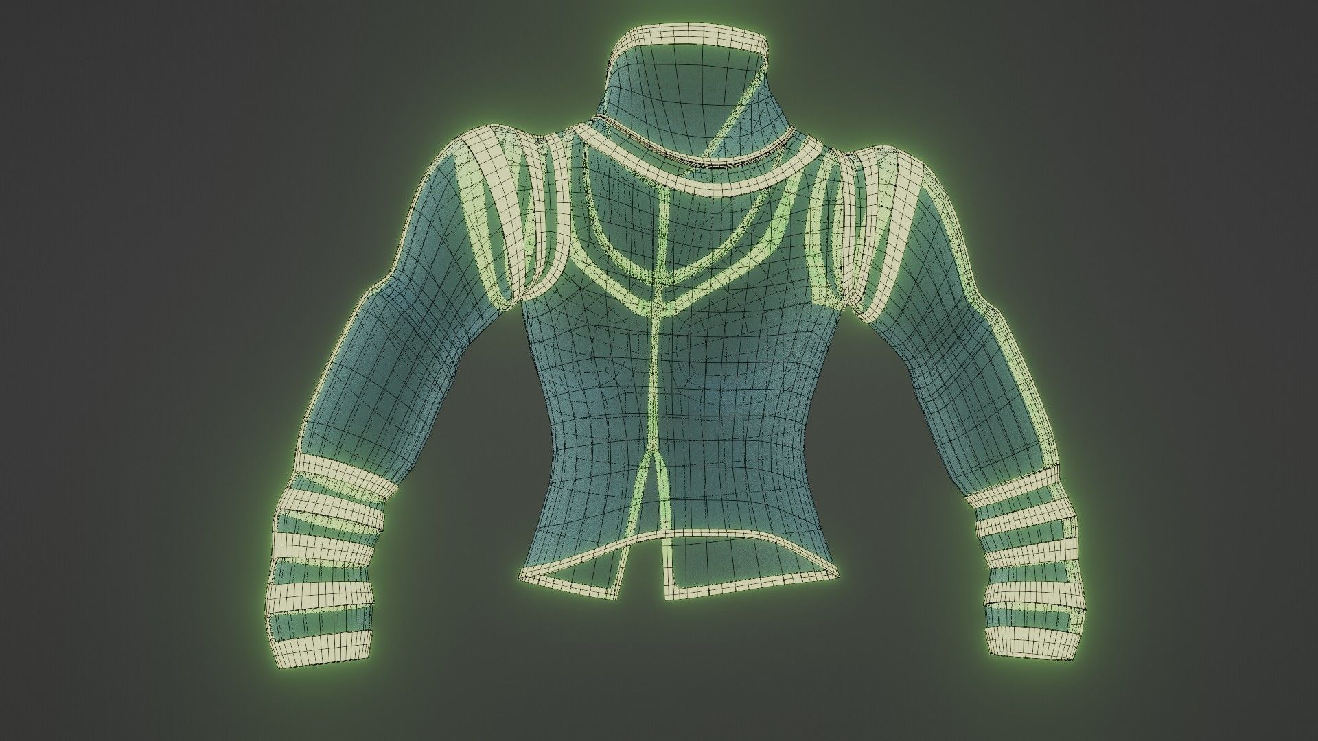 Female jacket Low-poly 3D model_40