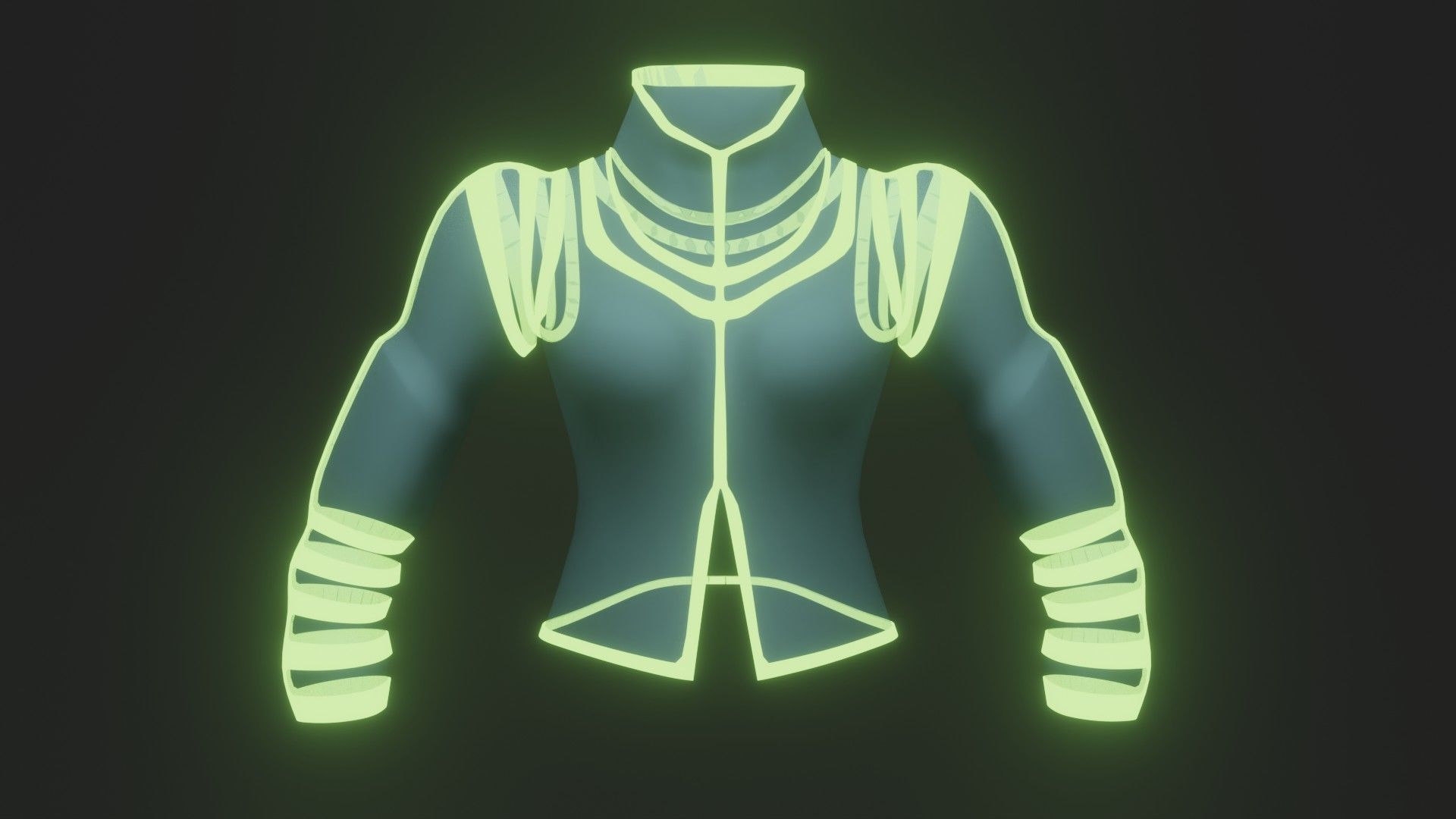 Female jacket Low-poly 3D model_3