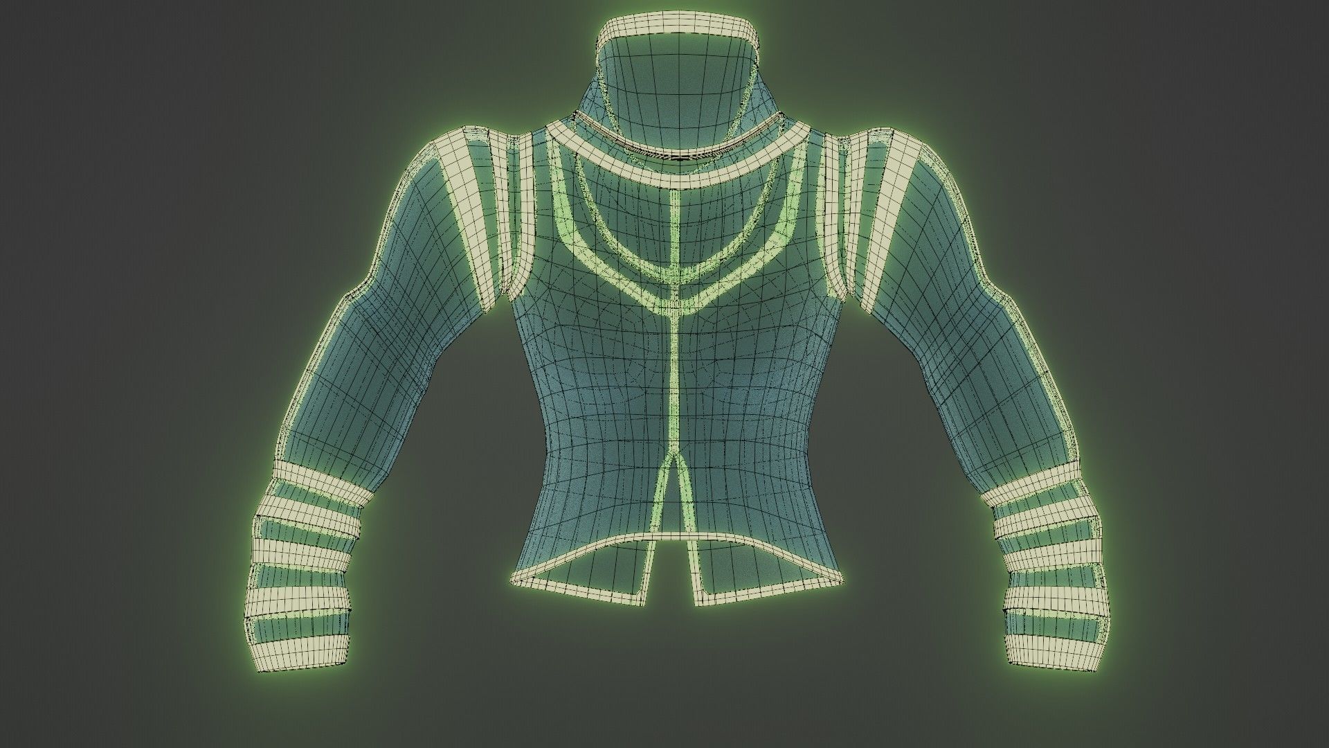 Female jacket Low-poly 3D model_42