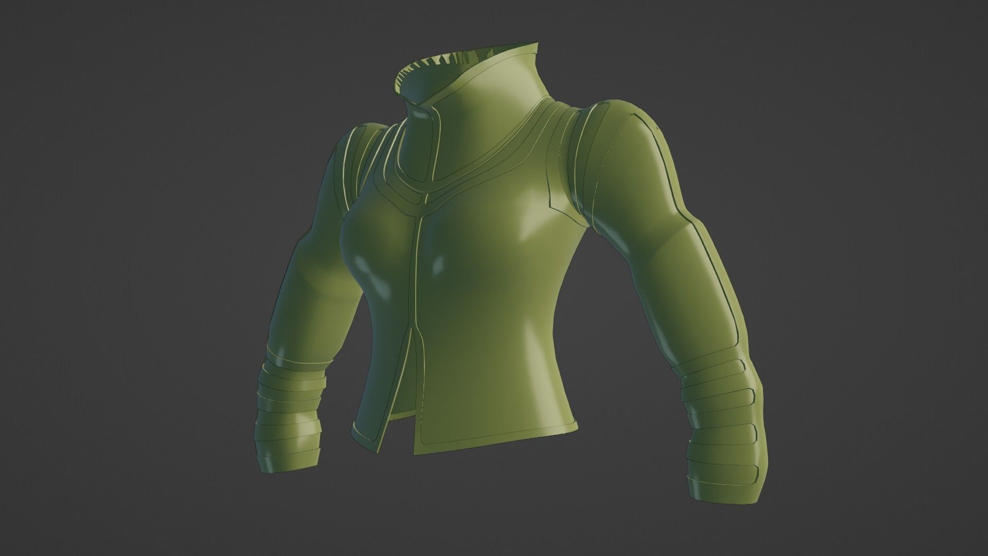 Female jacket Low-poly 3D model_12