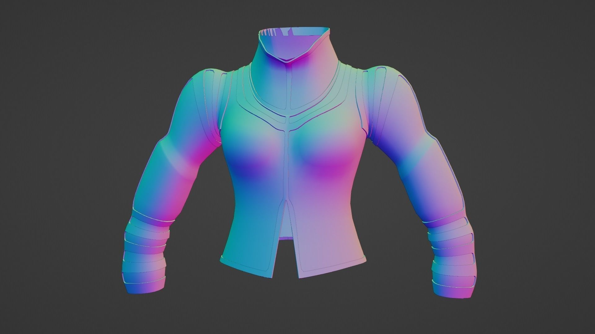 Female jacket Low-poly 3D model_7