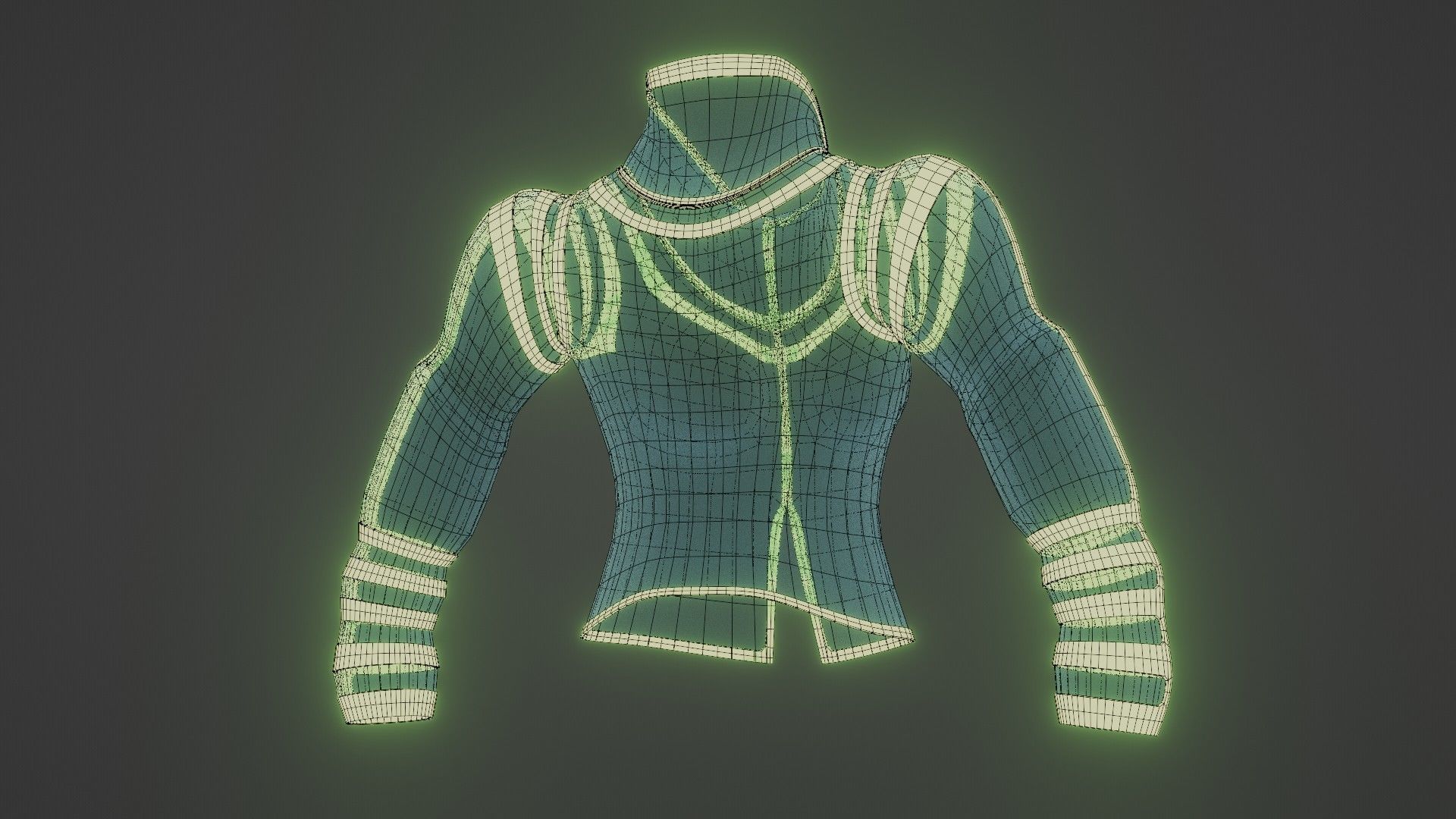 Female jacket Low-poly 3D model_49