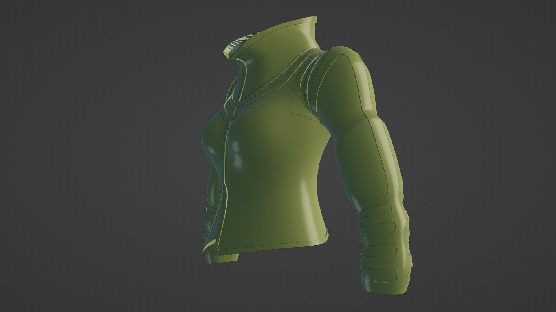 Female jacket Low-poly 3D model_16