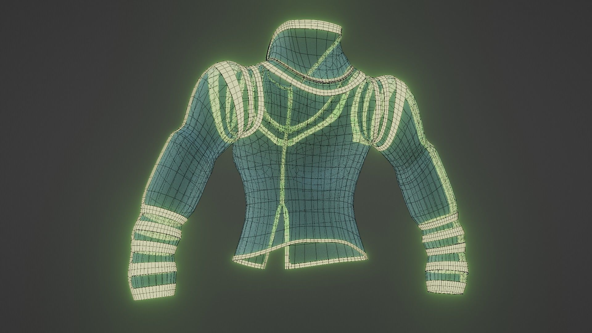 Female jacket Low-poly 3D model_39