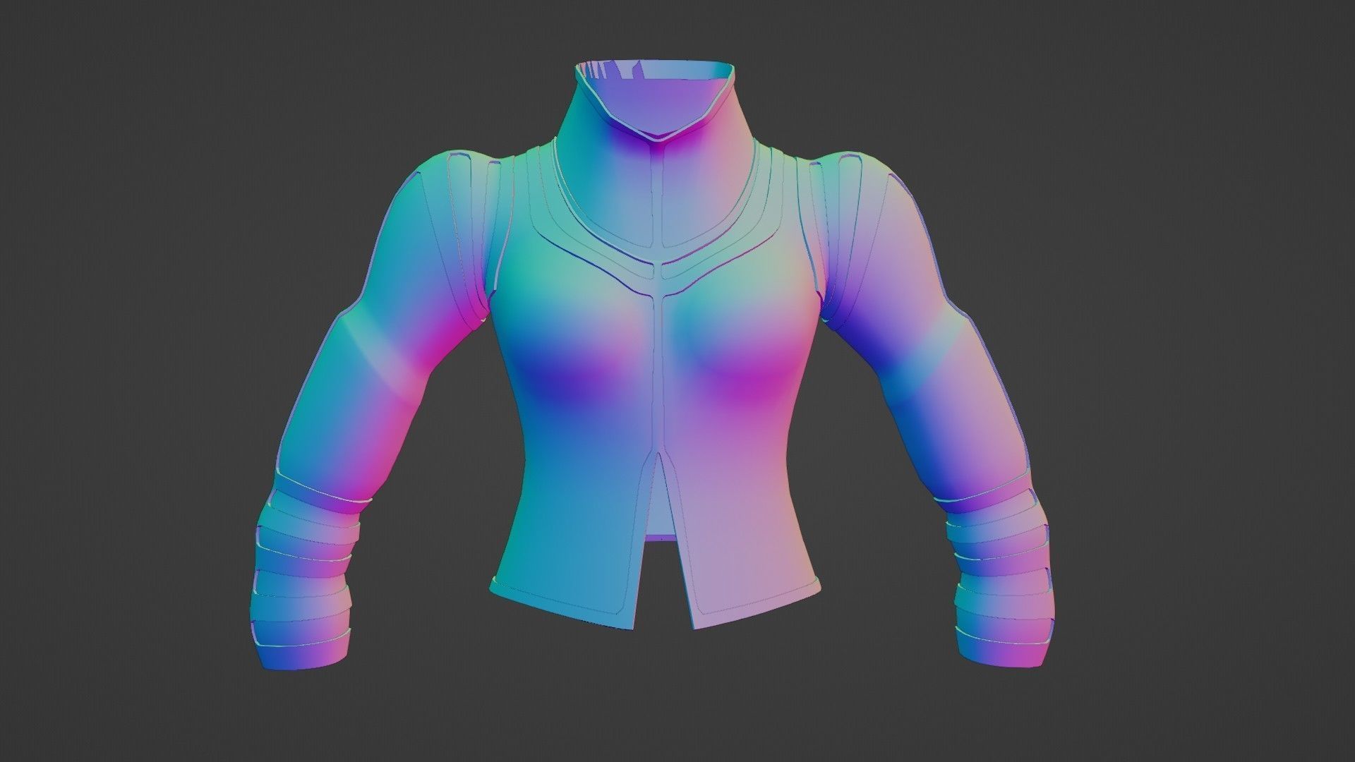 Female jacket Low-poly 3D model_2