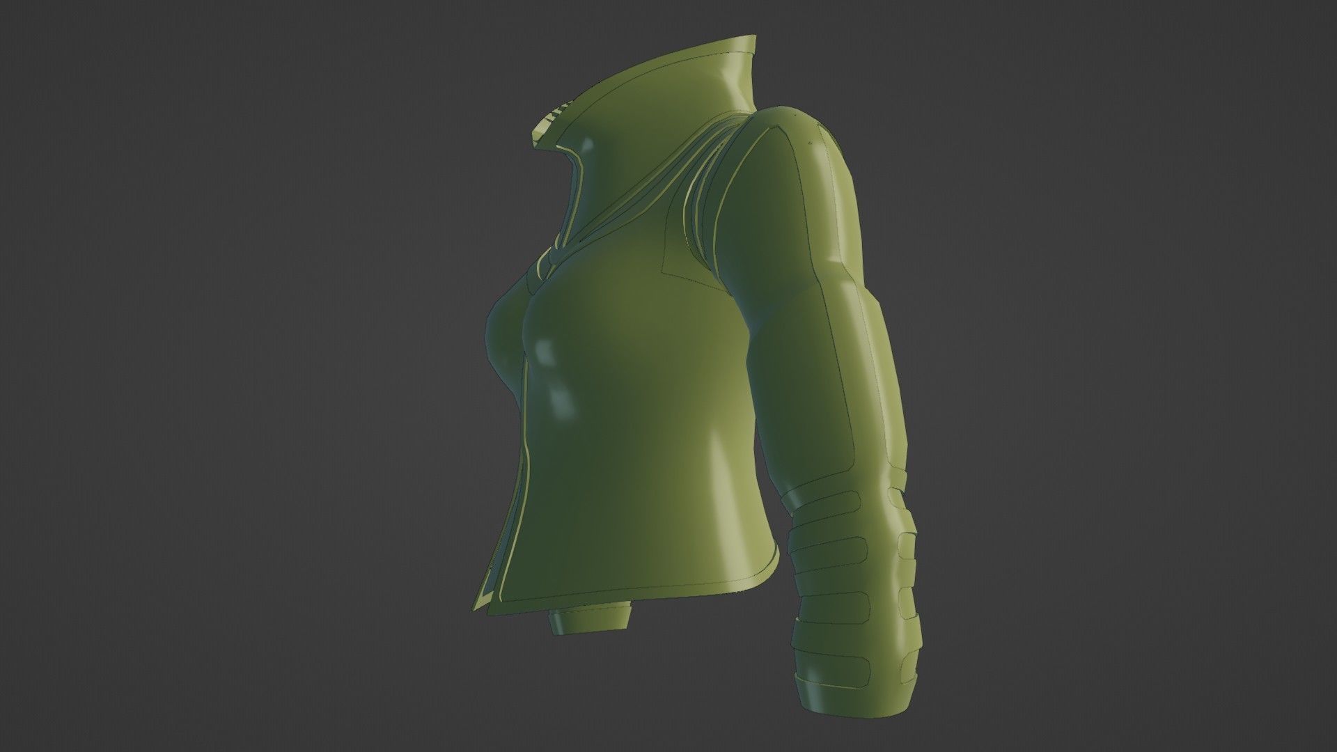 Female jacket Low-poly 3D model_17