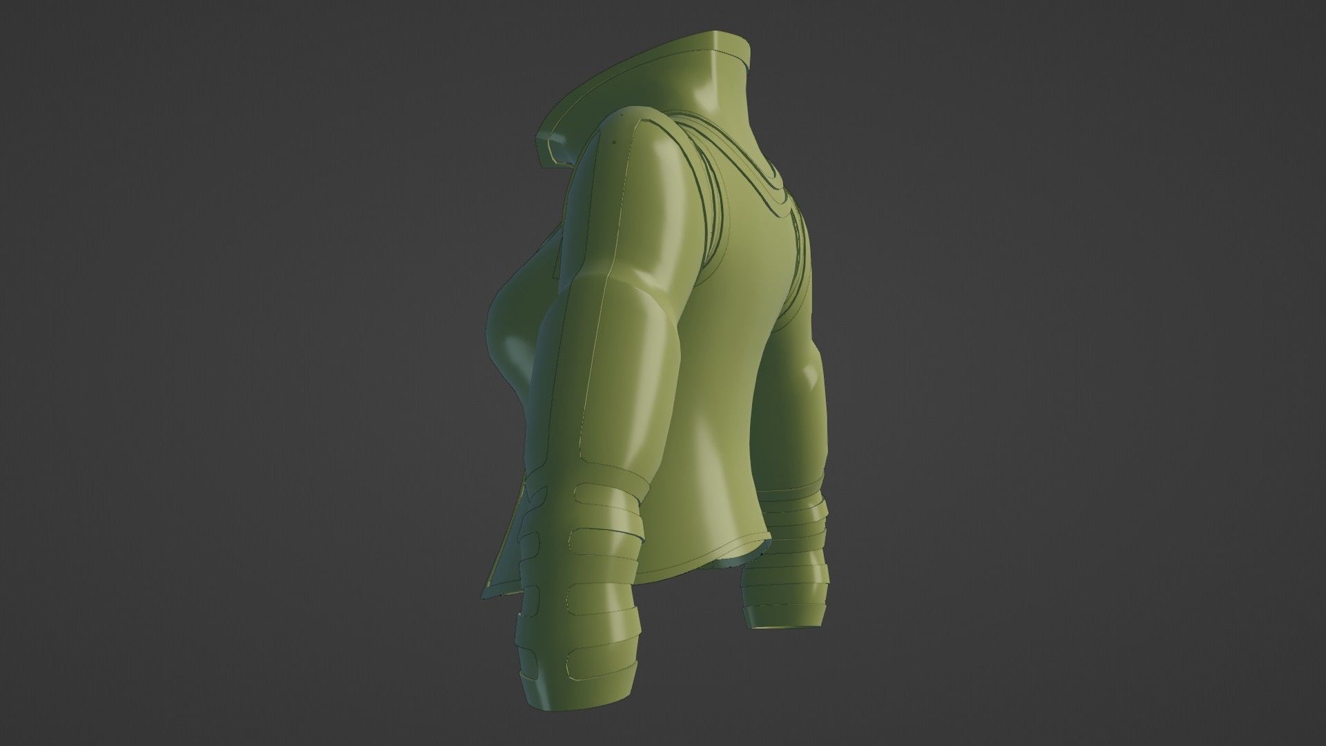 Female jacket Low-poly 3D model_22