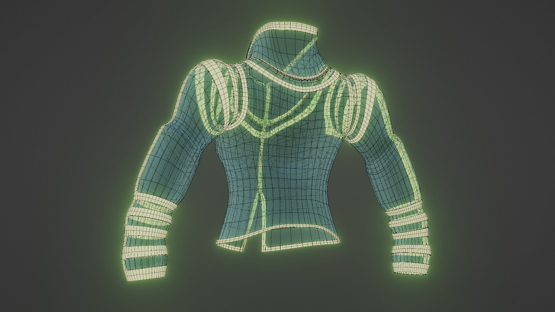Female jacket Low-poly 3D model_37