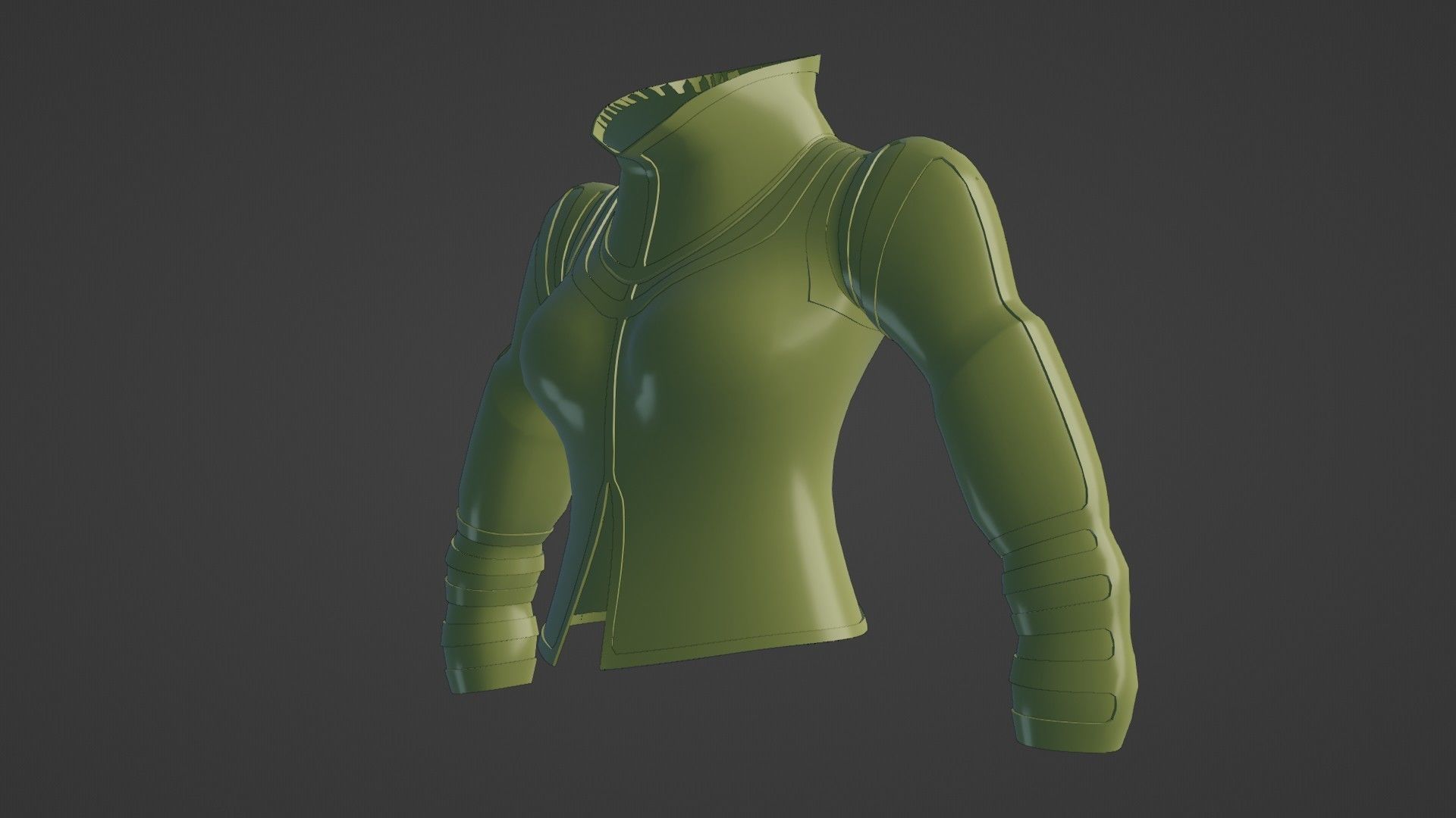 Female jacket Low-poly 3D model_13