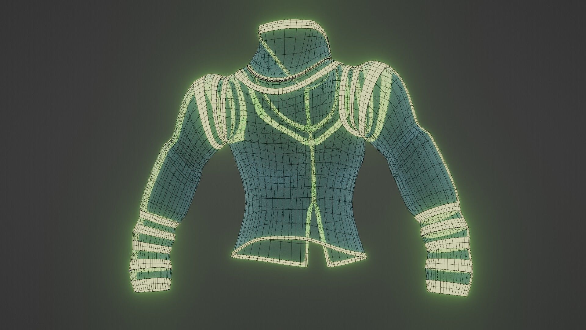 Female jacket Low-poly 3D model_47