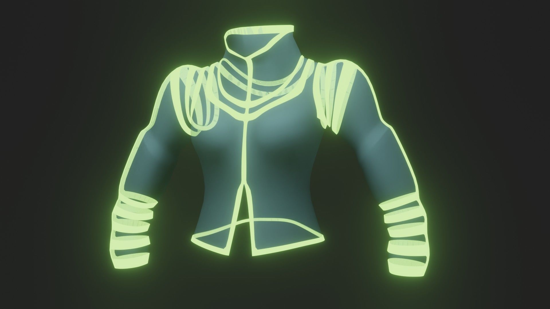 Female jacket Low-poly 3D model_9