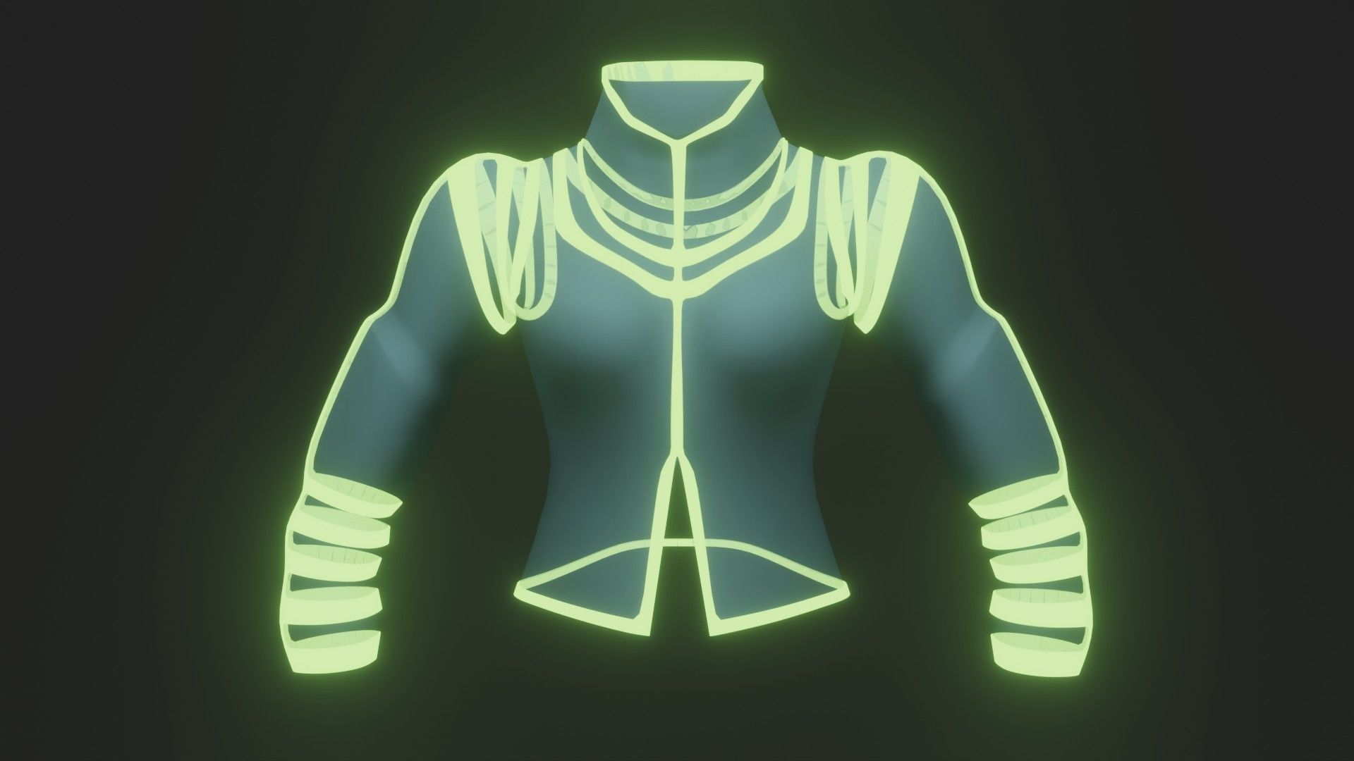 Female jacket Low-poly 3D model_6