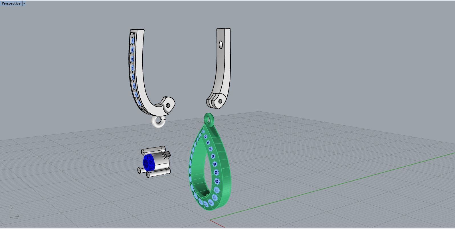 Fashion Chaumet earring with pearls  3D print model_4