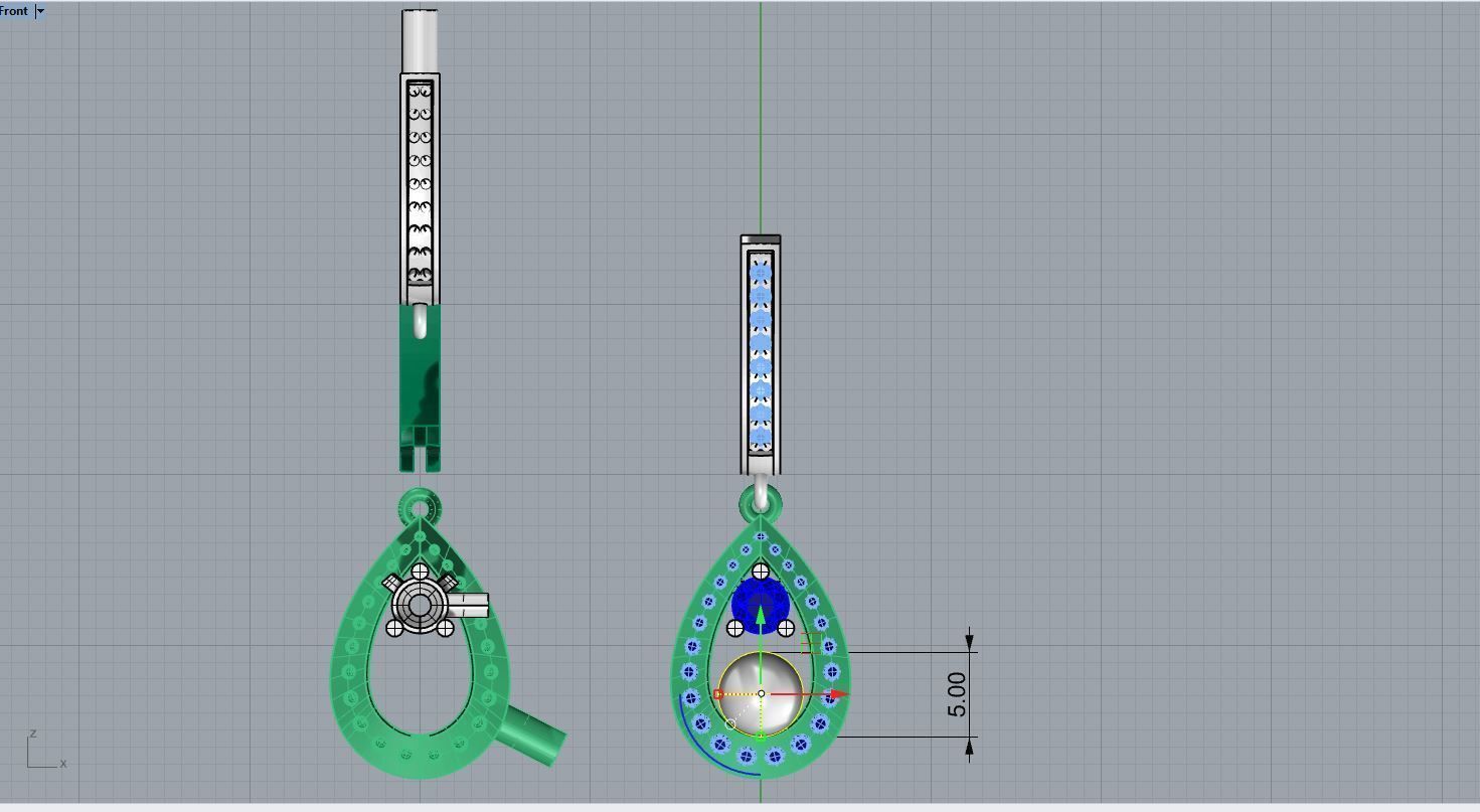 Fashion Chaumet earring with pearls  3D print model_7
