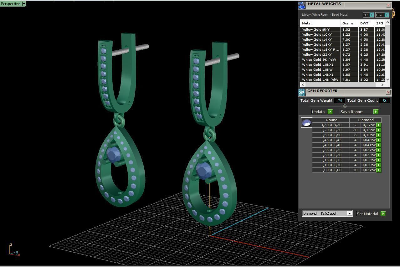 Fashion Chaumet earring with pearls  3D print model_6