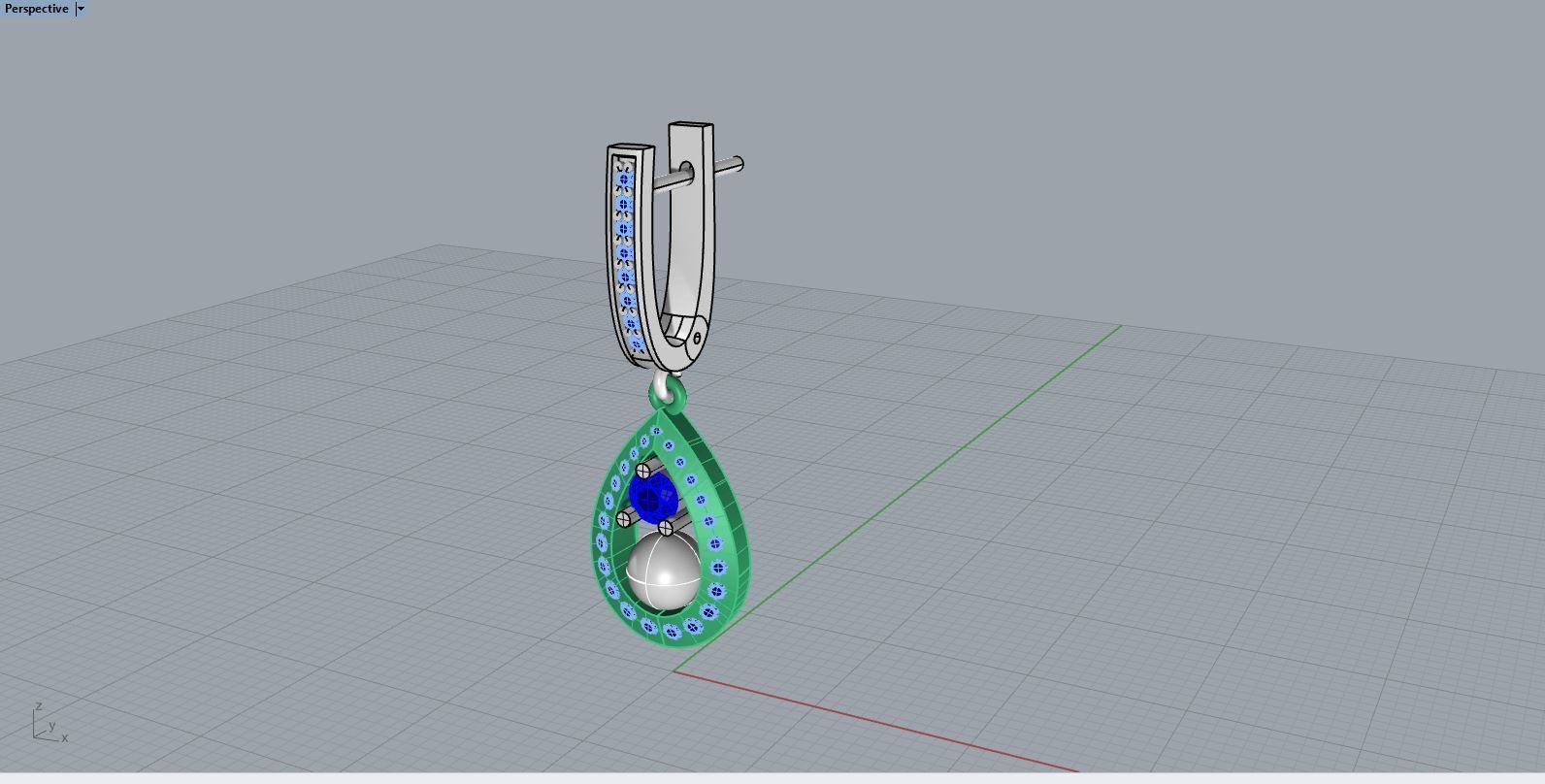 Fashion Chaumet earring with pearls  3D print model_3