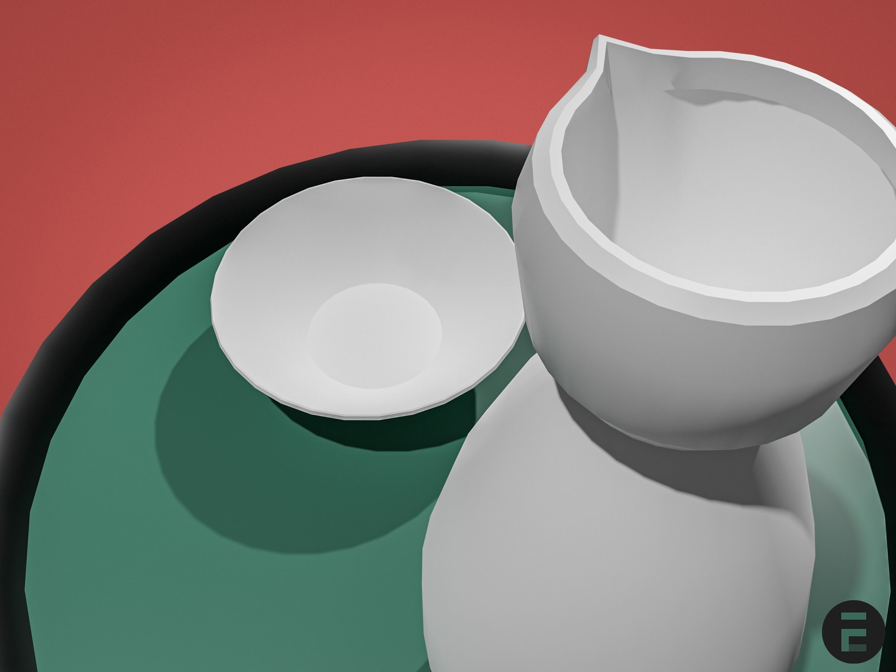 Japanese Sake set 3D model_9