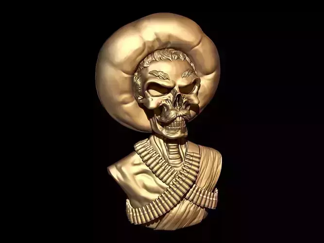 Day of The Dead Skeleton Emiliano Zapata Salazar Bust 