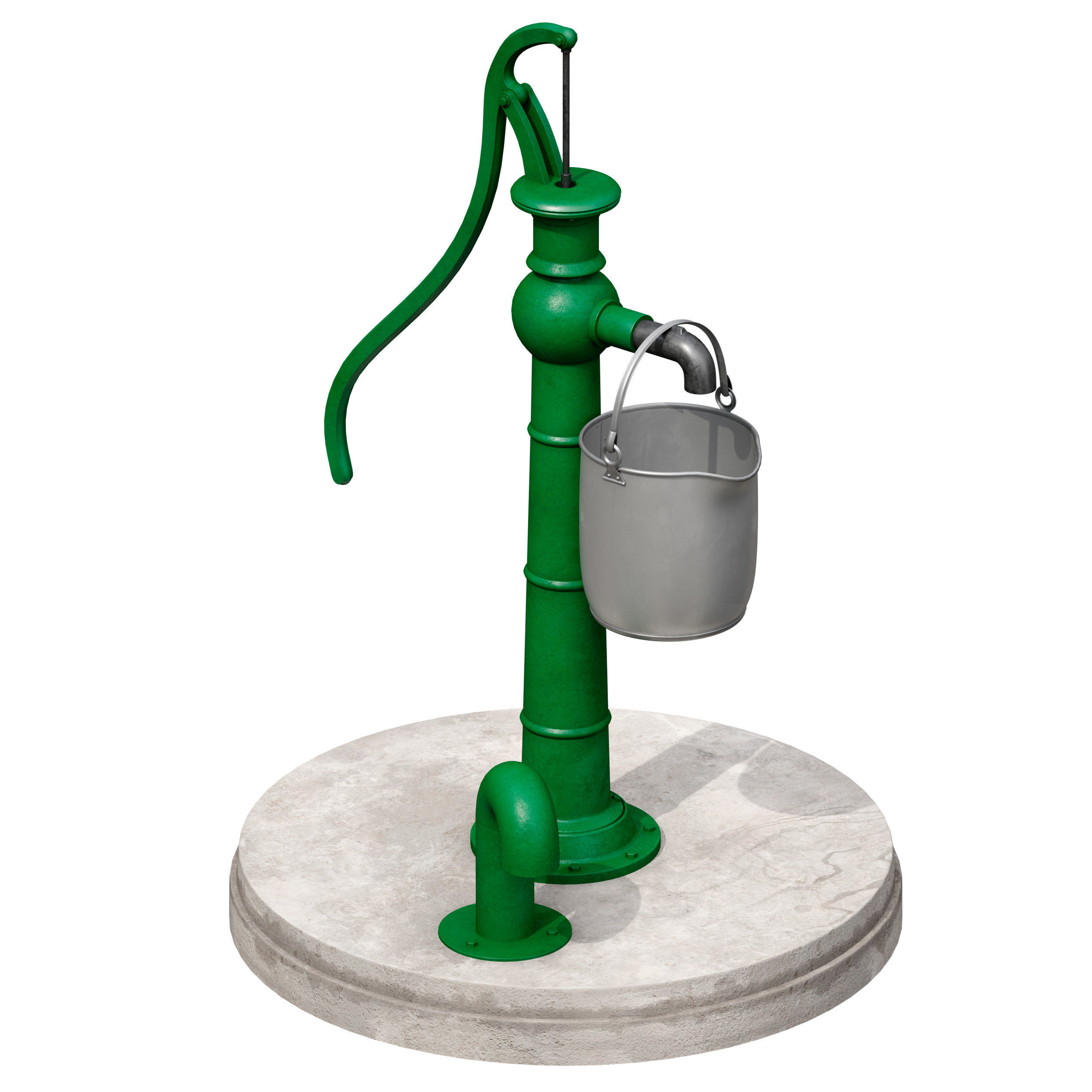 Outdoor water column with a bucket 3D model_12
