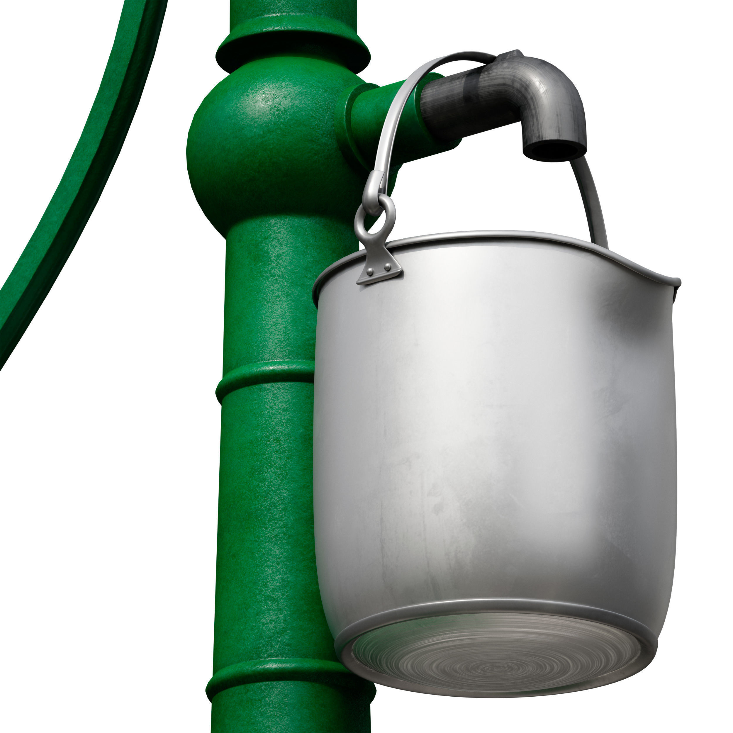 Outdoor water column with a bucket 3D model_21