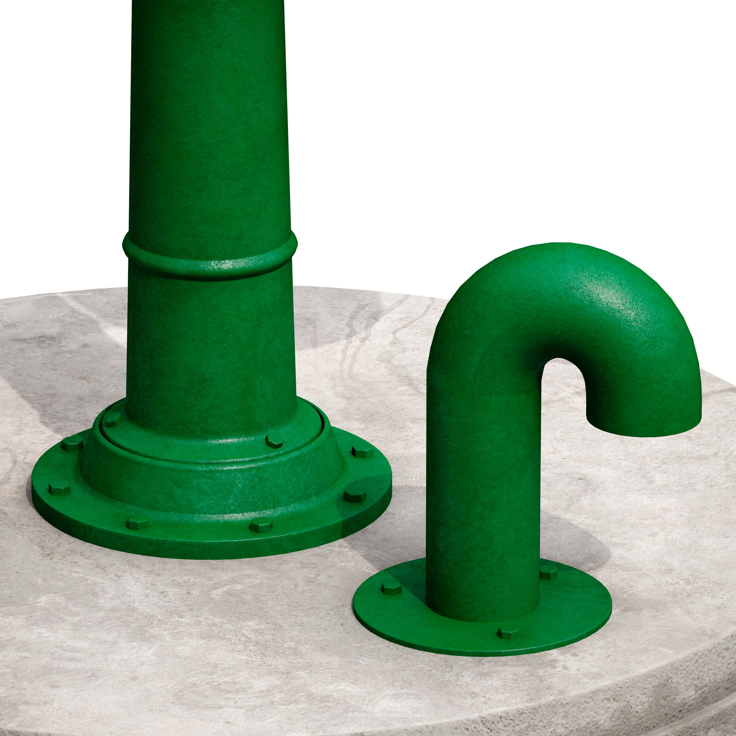 Outdoor water column with a bucket 3D model_20
