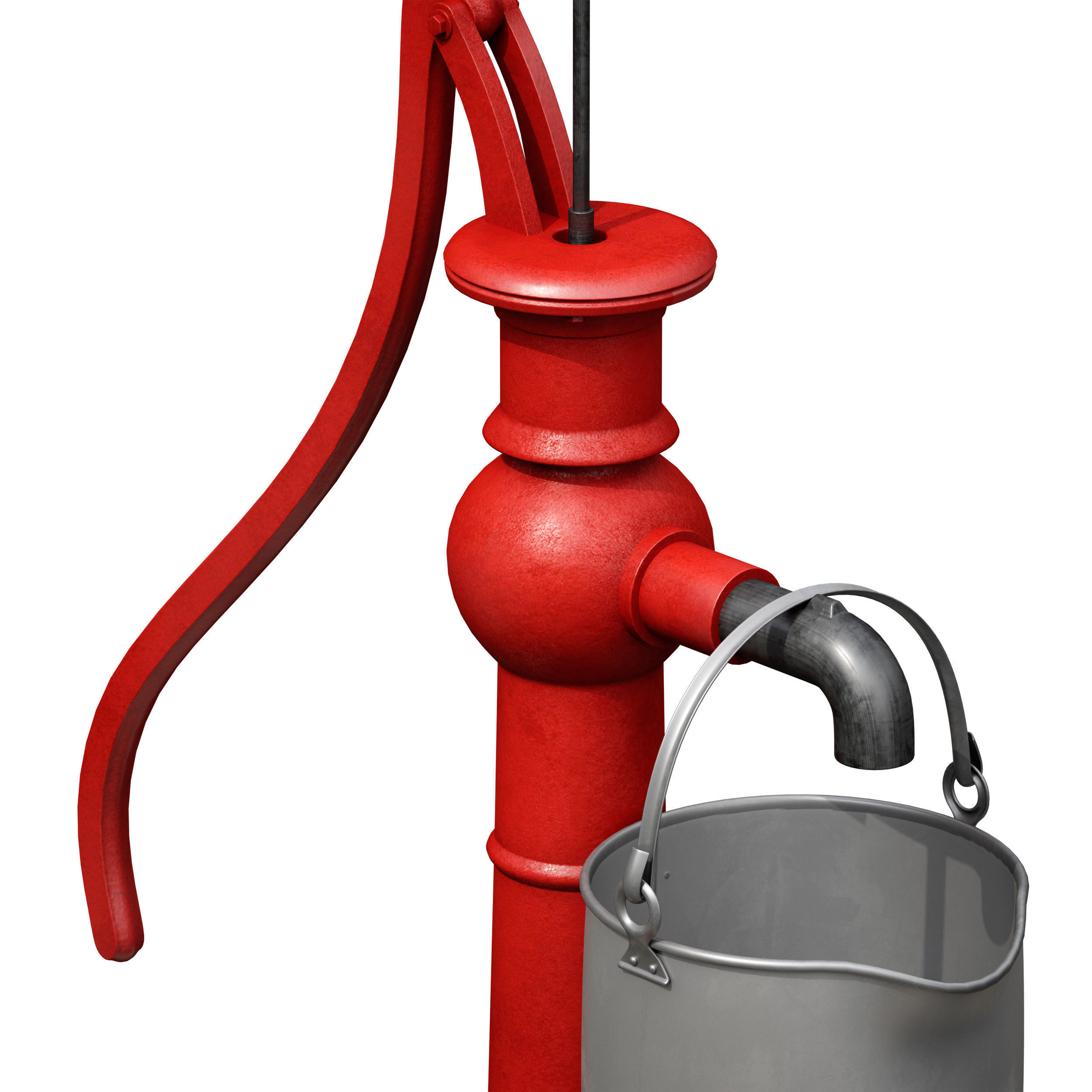 Outdoor water column with a bucket 3D model_31