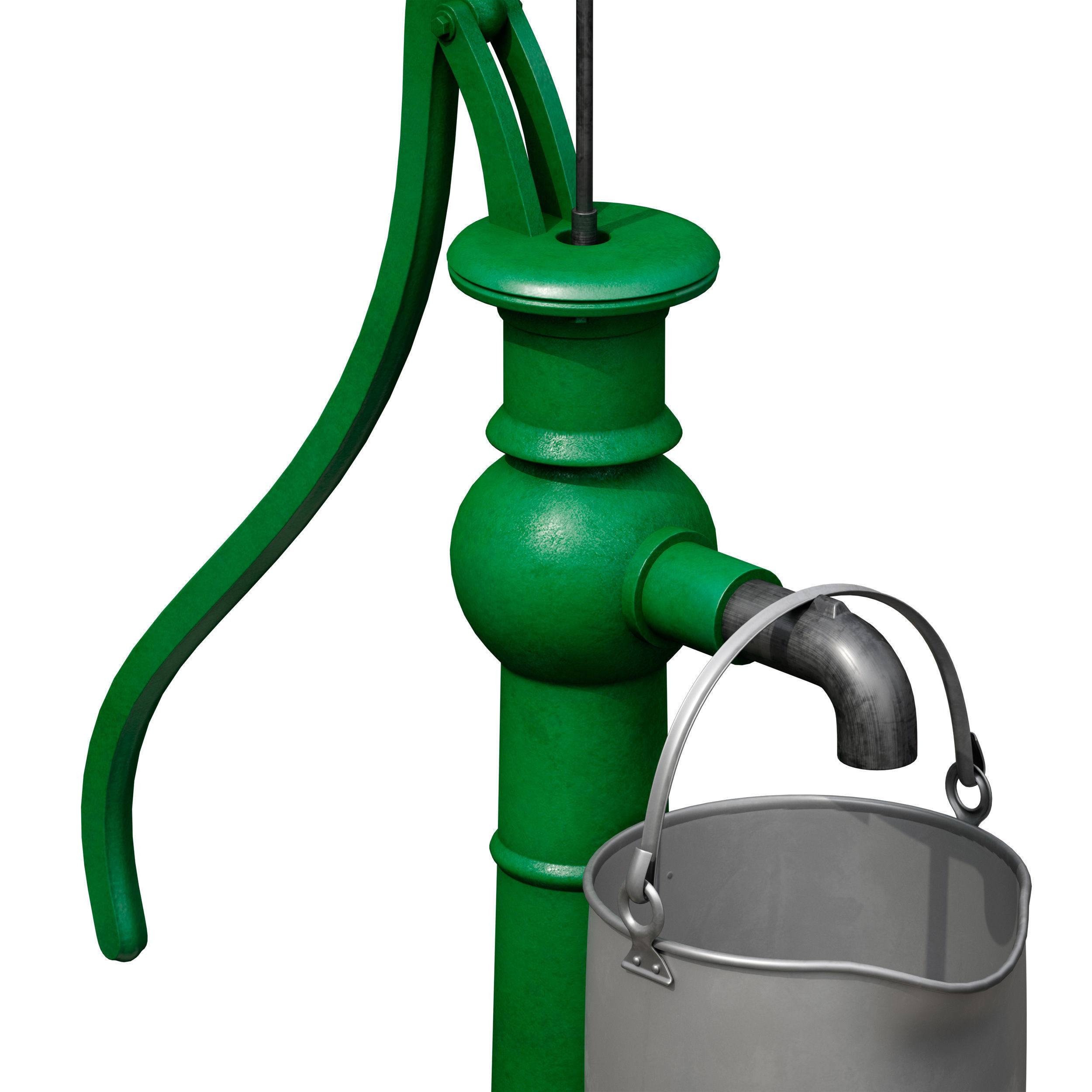 Outdoor water column with a bucket 3D model_29